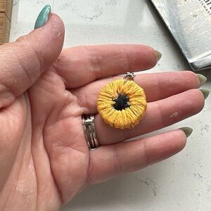 Hand stitched cork earrings